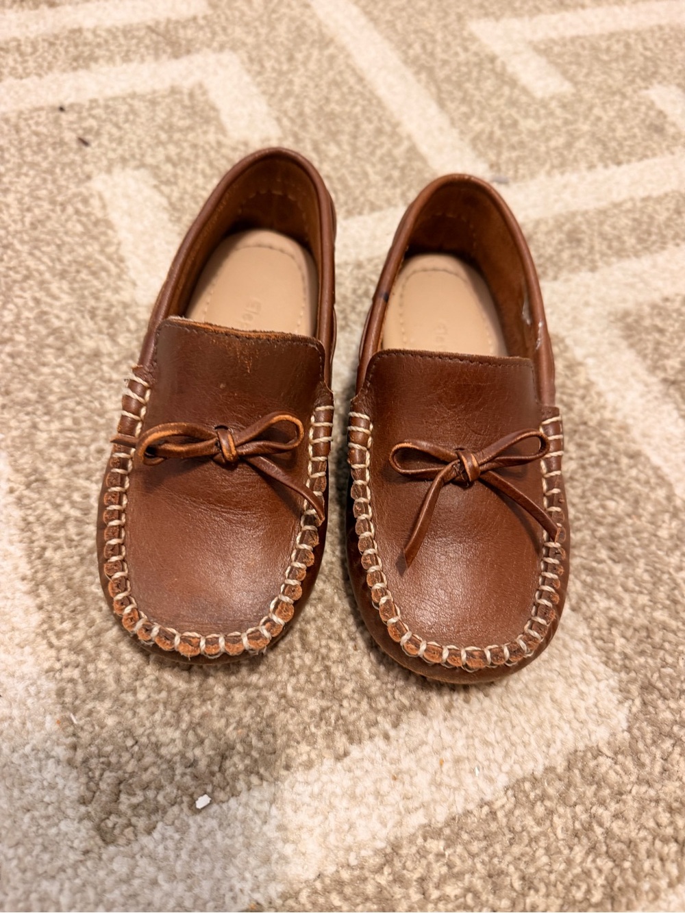 Elephantito Toddler Brown Leather Moccasin Slip-Ons